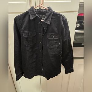 Vans Black Thick 100% Cotton Button Up Shirt Jacket Size Small